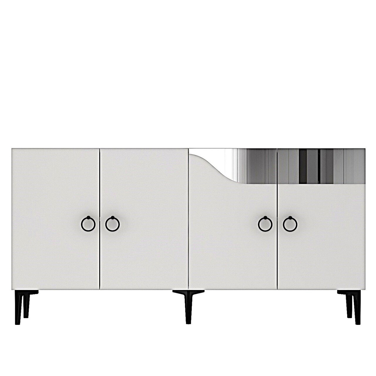 Consola, Hanah Home, Gama 150, 150x75x32 cm, PAL , Alb / Argintiu - view 3