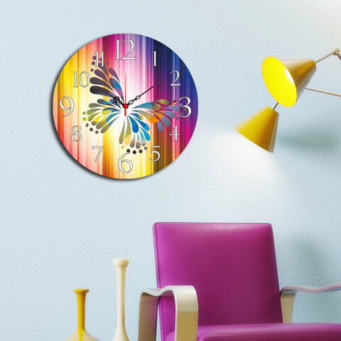 Ceas de perete, ms-06, mdf, ø40 cm, multicolor