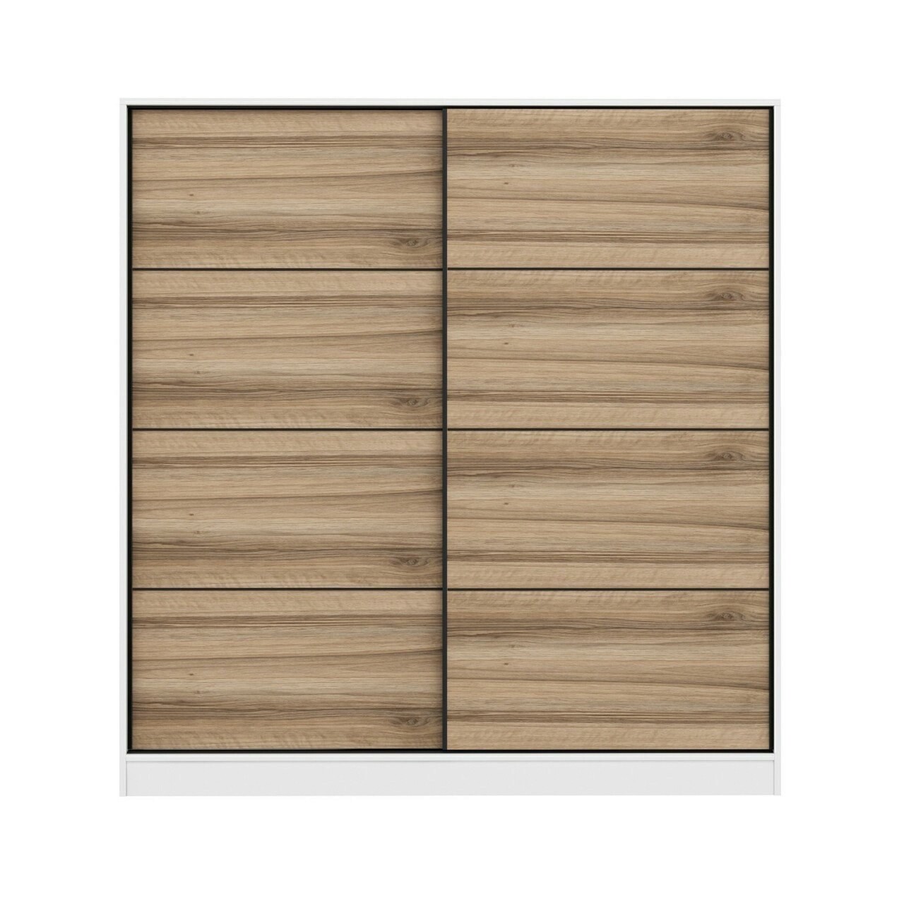 Dulap pentru haine, Minerva, Kale, 180x210x52 cm, PAL, Alb / Dore