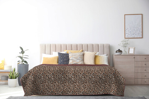 Cuvertura matlasata cocolino, Alcam, Leopard, 210×220 cm 210x220 imagine 2022