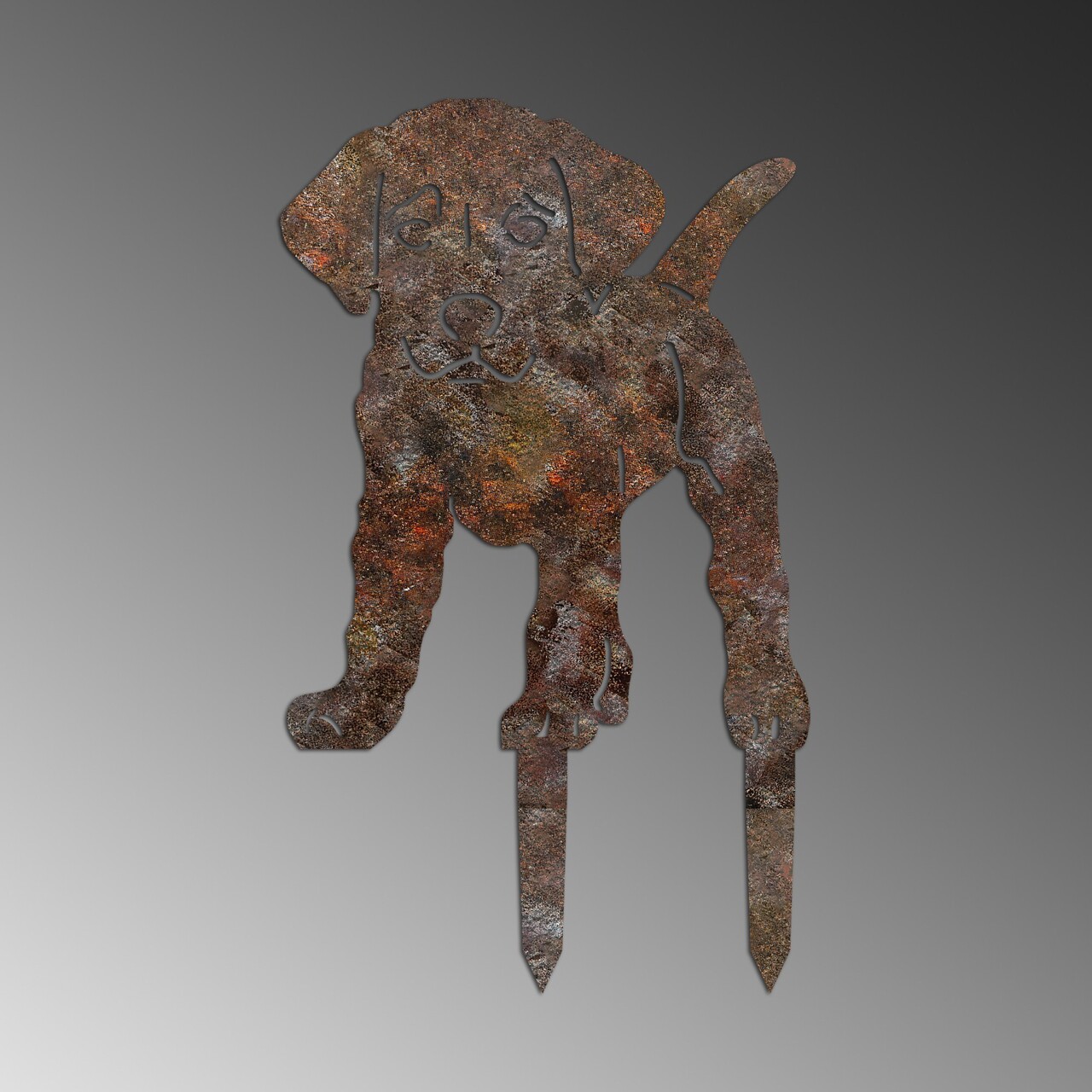 Obiect decorativ de grădină, Amicable 02, 40x33 cm, Maro antichizat - imagine 5