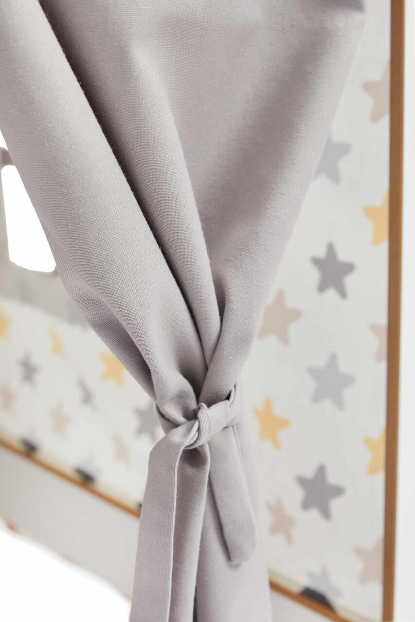 Cort de joaca pentru copii, Hanah Home, Wooden Tent, 95x114x90 cm, Alb / Galben - imagine 9