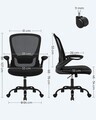 Scaun de birou, Songmics, ergonomic, suport lombar si functie de balansare, 60x64x103-110 cm, 120 kg, negru cerneala