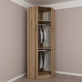 Dulap pentru haine, Minerva, Kale Oak, 74x255x52 cm, PAL, Stejar