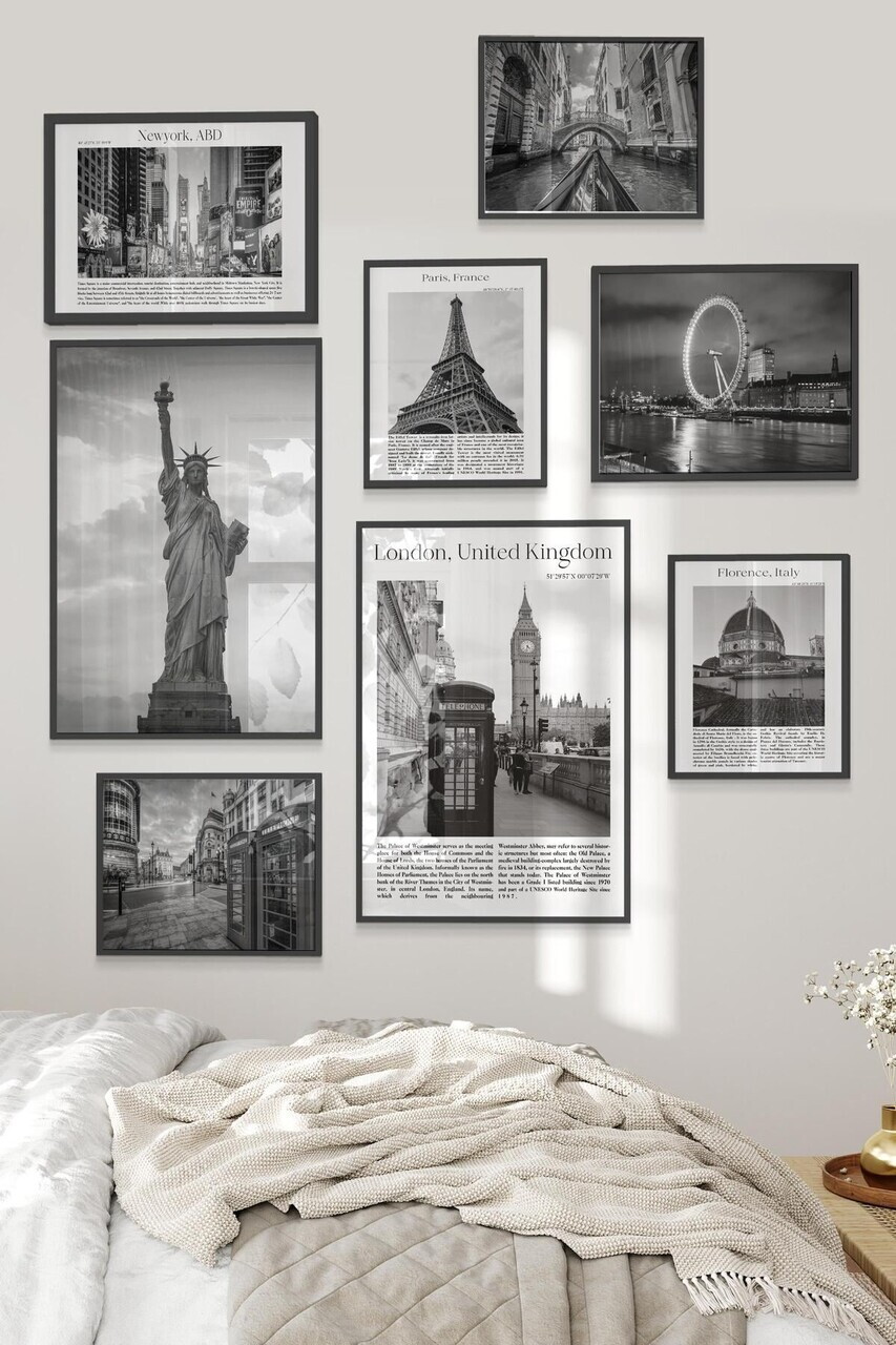 Tablou decorativ, Çgs-013-Black-Byk, Lemn masiv, Față: 100% PVC STICLĂ, Multicolor - view 2