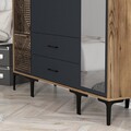 Dulap pentru haine, Hommy Craft, Kumsal PTR, 160x47.5x201.4 cm, PAL, Nuc / Antracit