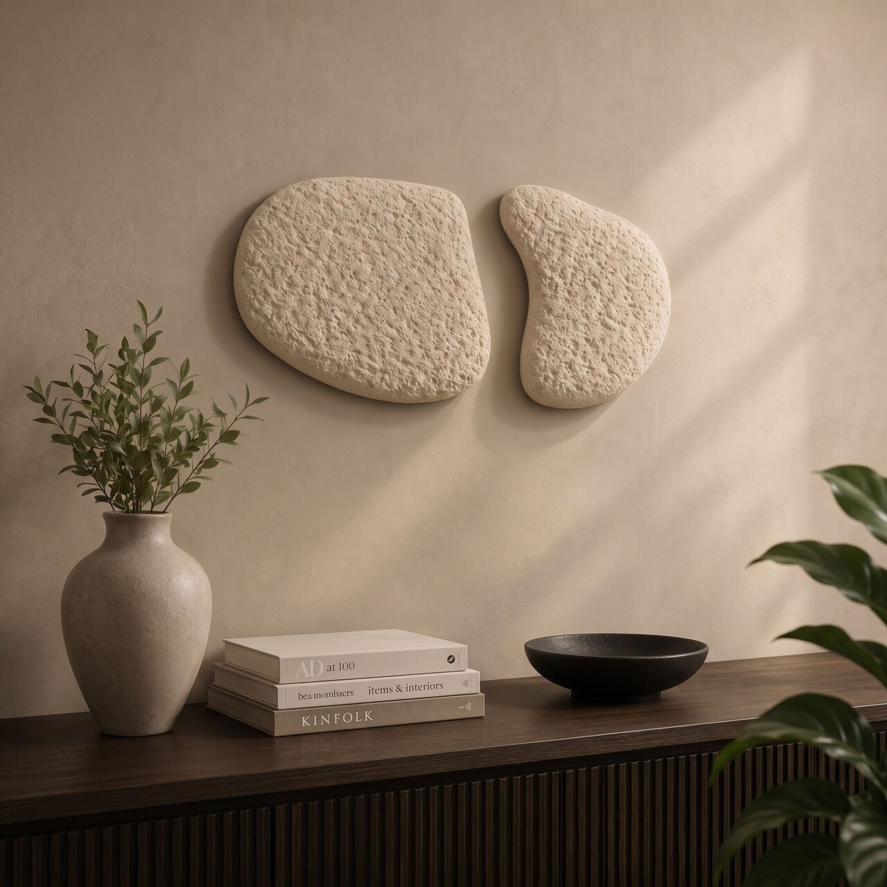 Set de accesorii decorative pentru perete, Myk3098, BETON CARBON, Dimensiunea obiectului 1: 17 x 27 cm, Aproape alb