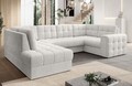 Coltar extensibil stanga 5 locuri ELTAP, LT-01ROY, Blewett, 299x198x82 cm, lemn/poliester, alb