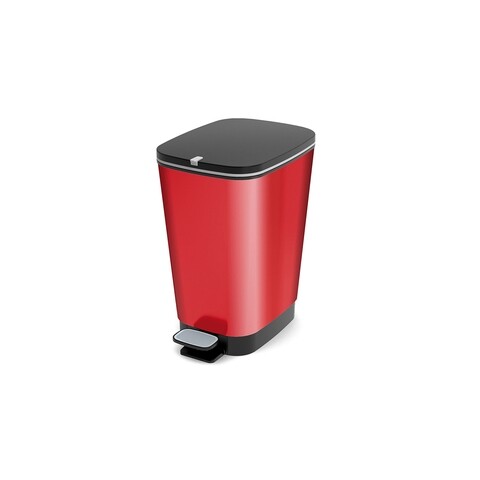 Cos de gunoi Chic M cu pedala, plastic, 22.3 L, rosu metalizat
