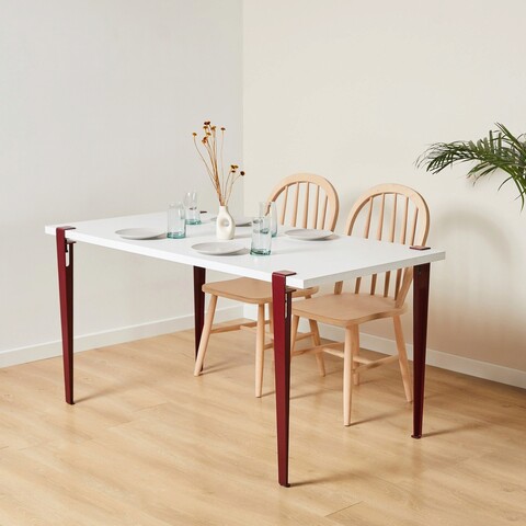 Masa, Logg, Eurotas, 120x75x60 cm, Alb / Burgundia Logg