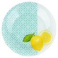 Set 12 farfurii, Fresh Summer, 20 cm - 25 cm, sticla, transparent/multicolor