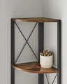 Corp biblioteca de colt cu 5 rafturi, Vasagle, 30x30x160 cm, PAL/otel, maro rustic