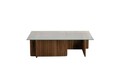Masuta de cafea, Nordure, Flavio, 105x30x65 cm, Sticla temperata , Maro