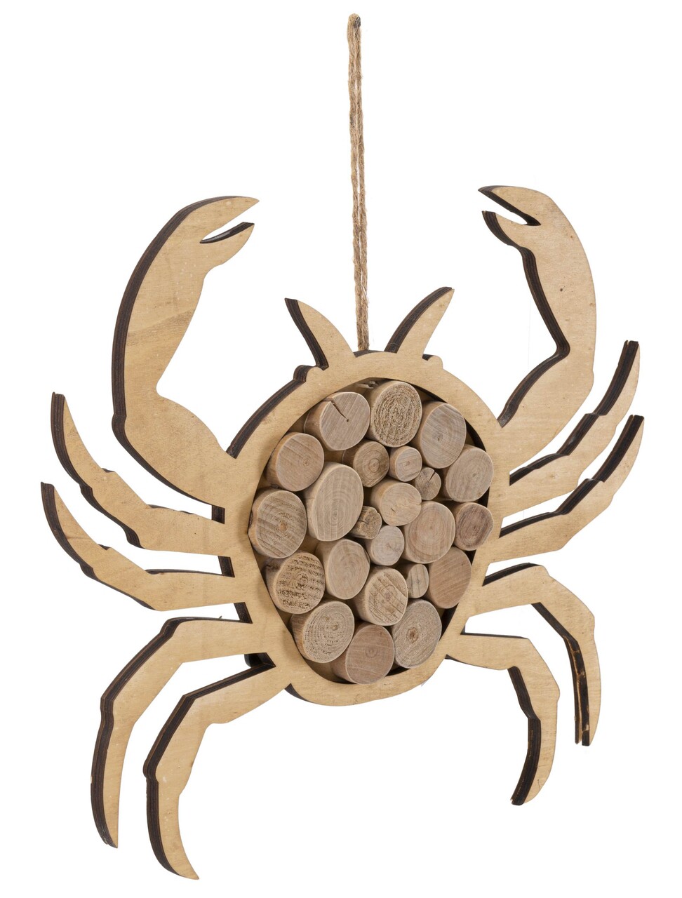 Decoratiune suspendabila Crab, Mauro Ferretti, 35x2x31 cm, lemn de tanoak/placaj, natural