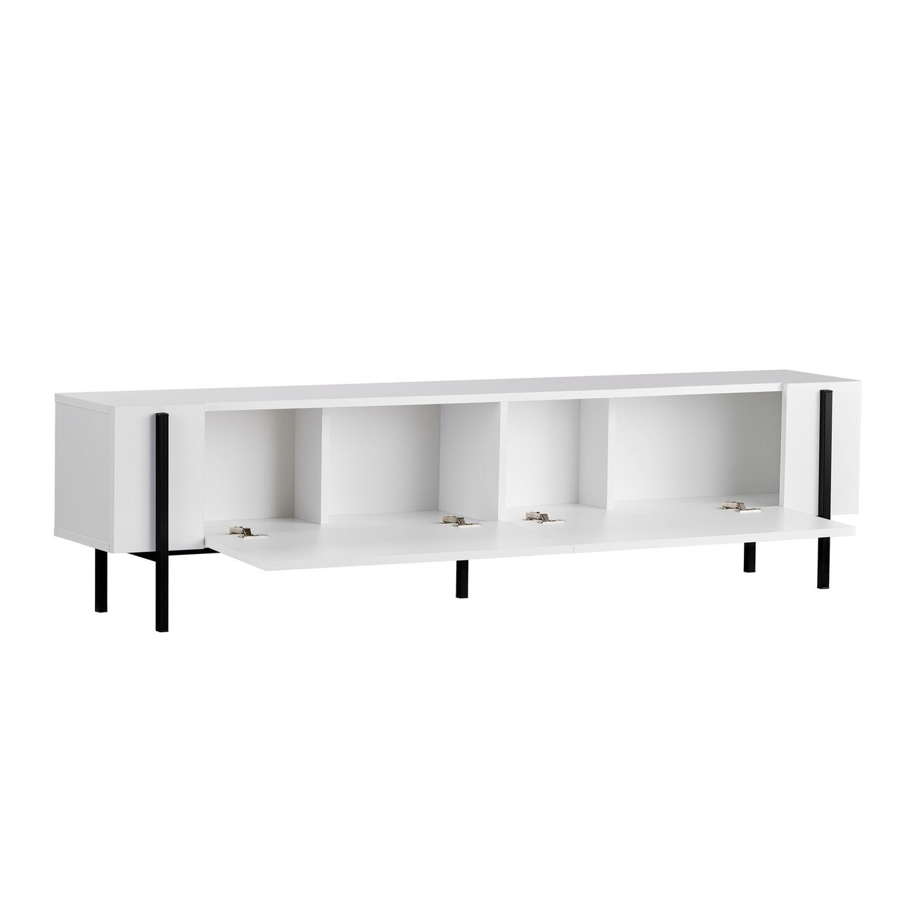 Comoda TV, Hanah Home, Nexus, 180x30x45 cm, Alb/Negru - imagine 4