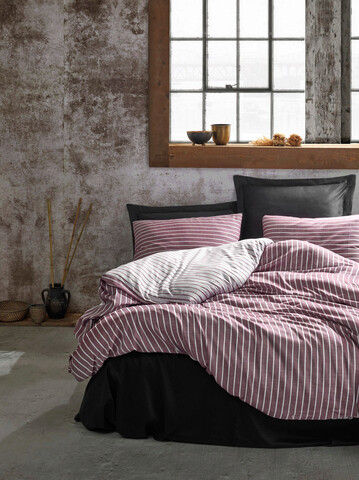 Lenjerie de pat dubla bamboo king (fr), 3 piese, bamboo - claret red, cotton box, 60% bumbac satinat/40% bambus
