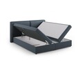Pat continental cu saltea, topper si lada depozitare, 140x200 cm, Micadoni Home, Jodie-78, tesatura structurata, albastru