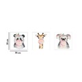 Set 3 tablouri decorative, FAH10, 60% bumbac/40% poliester, Rama de lemn, Multicolor