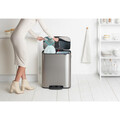 Cos de gunoi cu pedala, Brabantia, Bo Pedal, 2x30 L, 36.3x54.1x65.2 cm, otel, argintiu