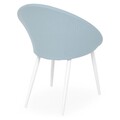 Set 4 scaune pentru exterior, Spade, L.62 l.66 H.82 cm, aluminiu/textilina, alb/albastru