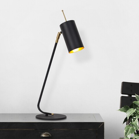 Lampa de masa, Sivani – MR-611, Alby, 8 x 26 x 55 cm, 1 x E27, 40W, negru/auriu Alby