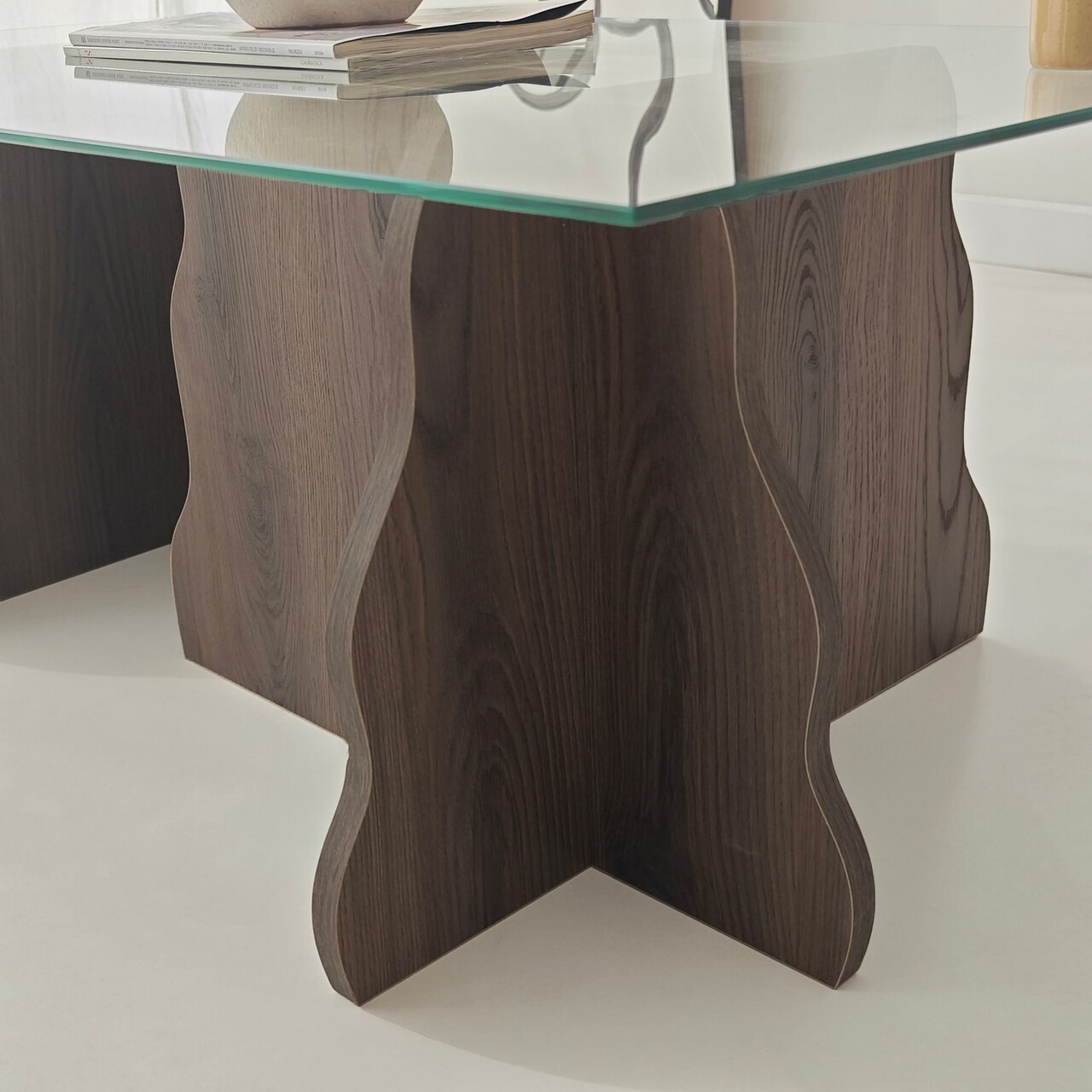 Masuta de cafea, Hanah Home, Canyon, 105x40x65 cm, Nuc / Transparent - view 8