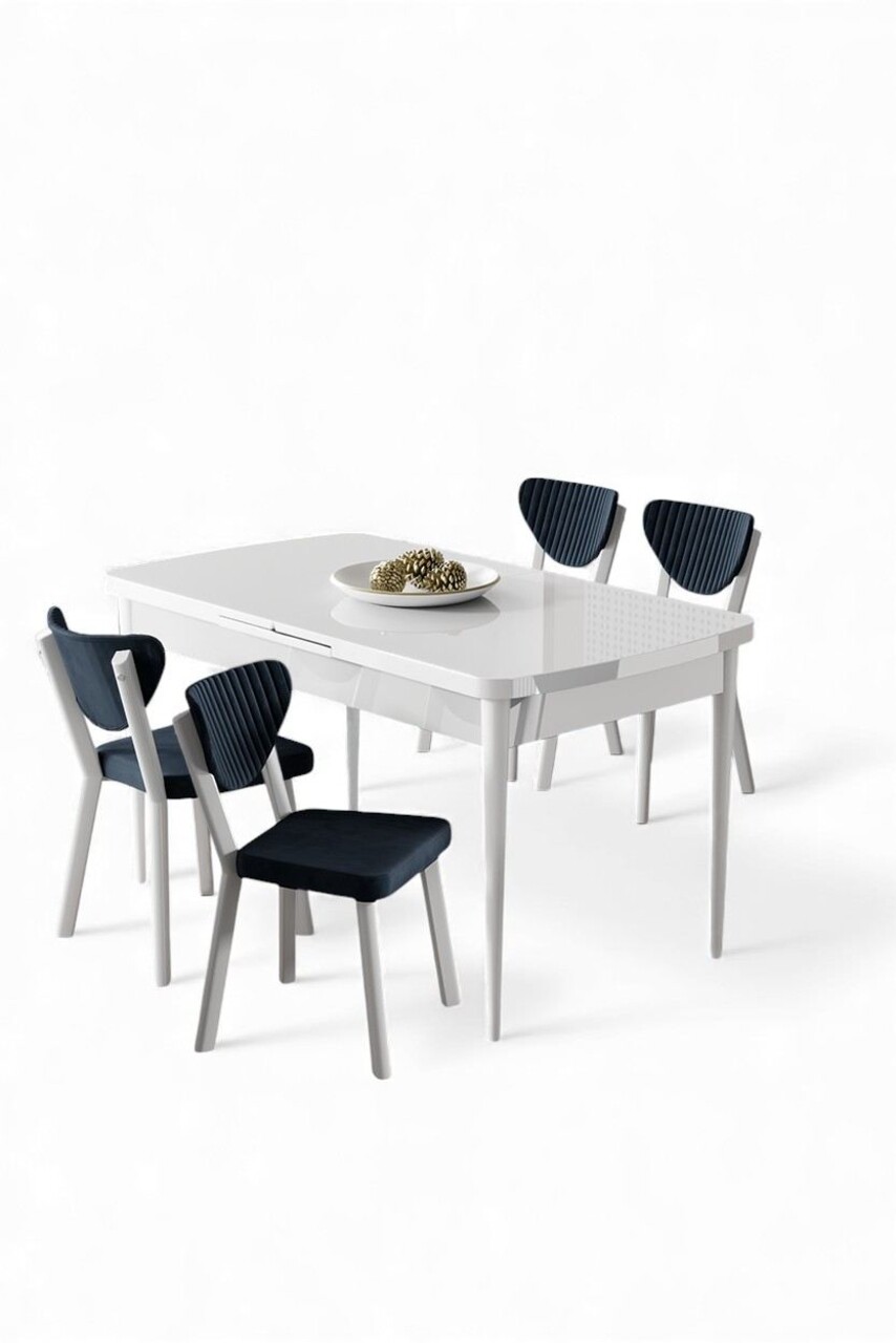 Set masa extensibila si scaune, Hanah Home, Exve, Alb / Antracit - view 2
