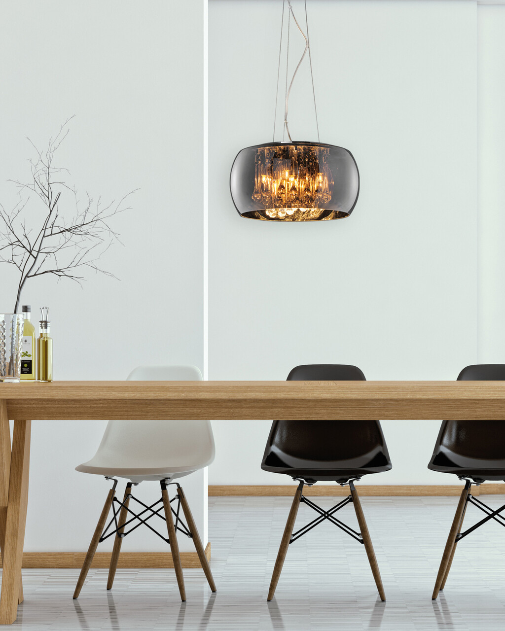 Lustra Vapore, TRIO, 40x150 cm, 42W, 5x G9, sticla, argintiu