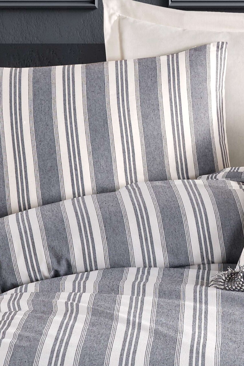 Lenjerie de pat pentru o persoana, L'essentiel Maison, Soft Line, Antracit - view 3