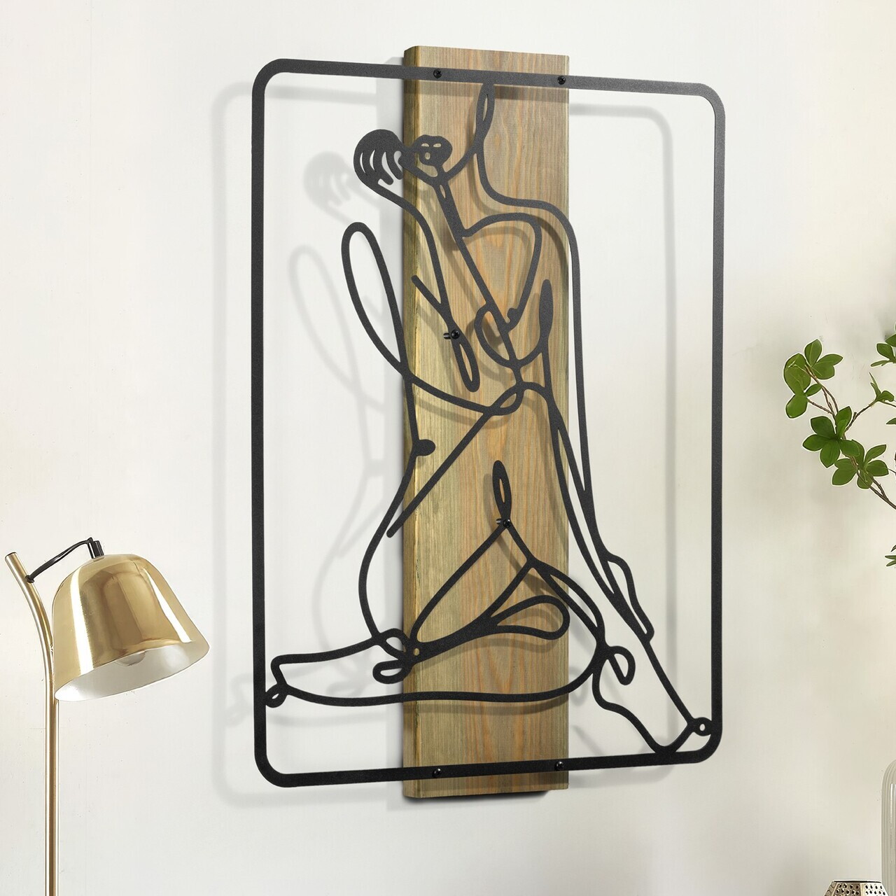 Decoratiune de perete, Muse, Cadru: Lemn (Grosime: 2 cm), Verde/Negru