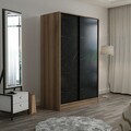 Dulap pentru haine, Minerva, Kale Oak Stone, 120x190x52 cm, PAL, Stejar / Piatra