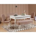 Set masa extensibila si 4 scaune, Vella, Vina 0900, PAL, Alb / Piatra