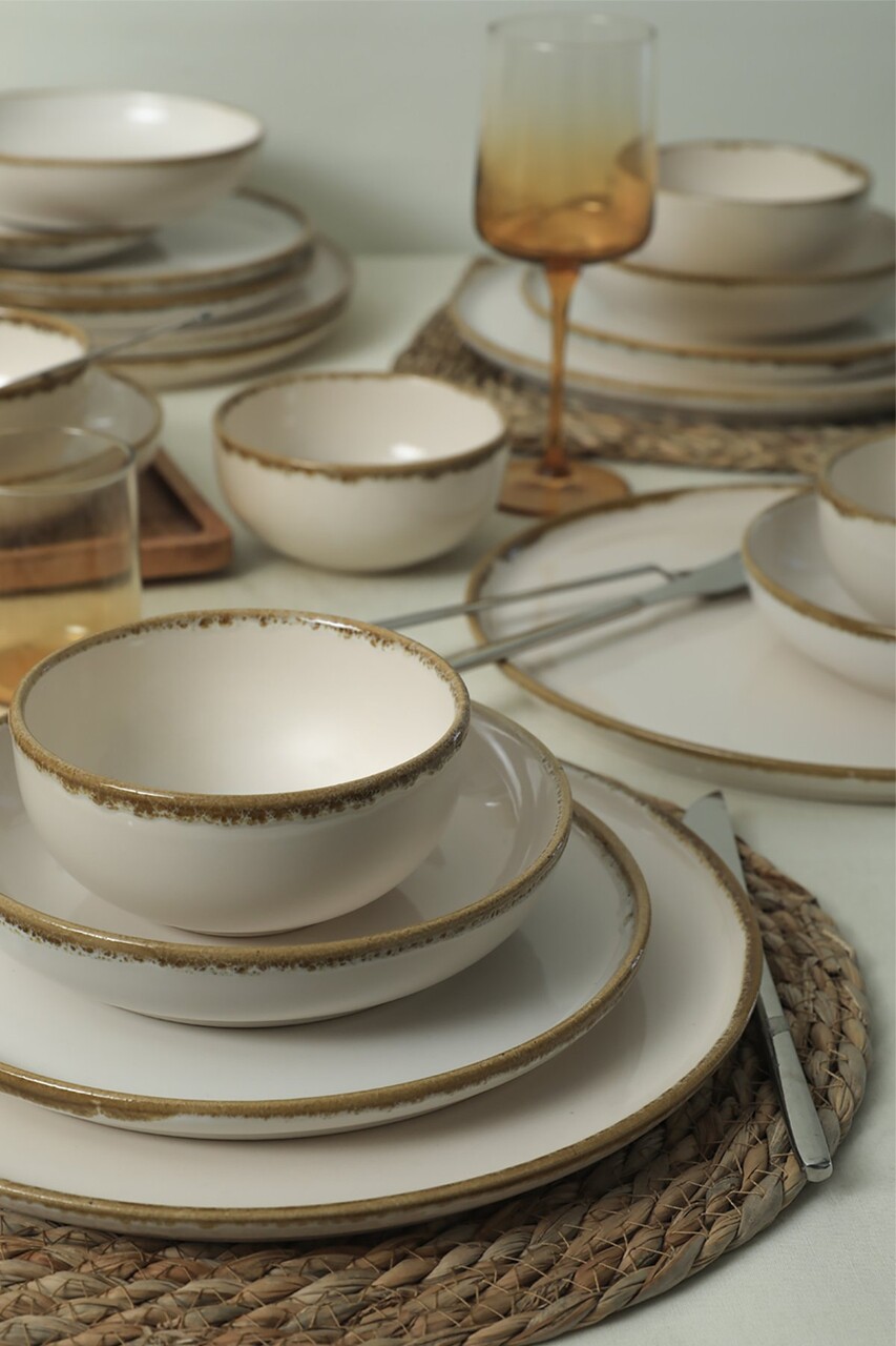 Set de cină din ceramică (24 bucăți), L'essentiel Maison, 275KRM2180, Antibacterian, Crem - view 4