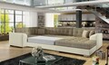 Coltar extensibil dreapta 5 locuri ELTAP, Damario, 338x189x78 cm, lemn/poliester, bej inchis/bej deschis