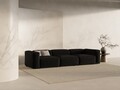 Canapea 4 locuri, Bergamo, Cosmopolitan Design, 364x108x70 cm, tesatura structurata, negru