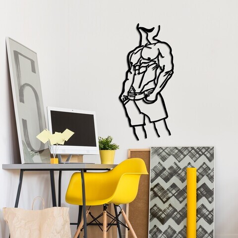 Decoratiune de perete, Cool Masculine Man, Dimensiune: 33 x 70 cm, Negru