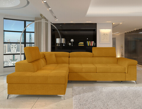 Coltar extensibil stanga 4 locuri ELTAP, ERI-32, Eridano, 275x202x88 cm, lemn/poliester, galben