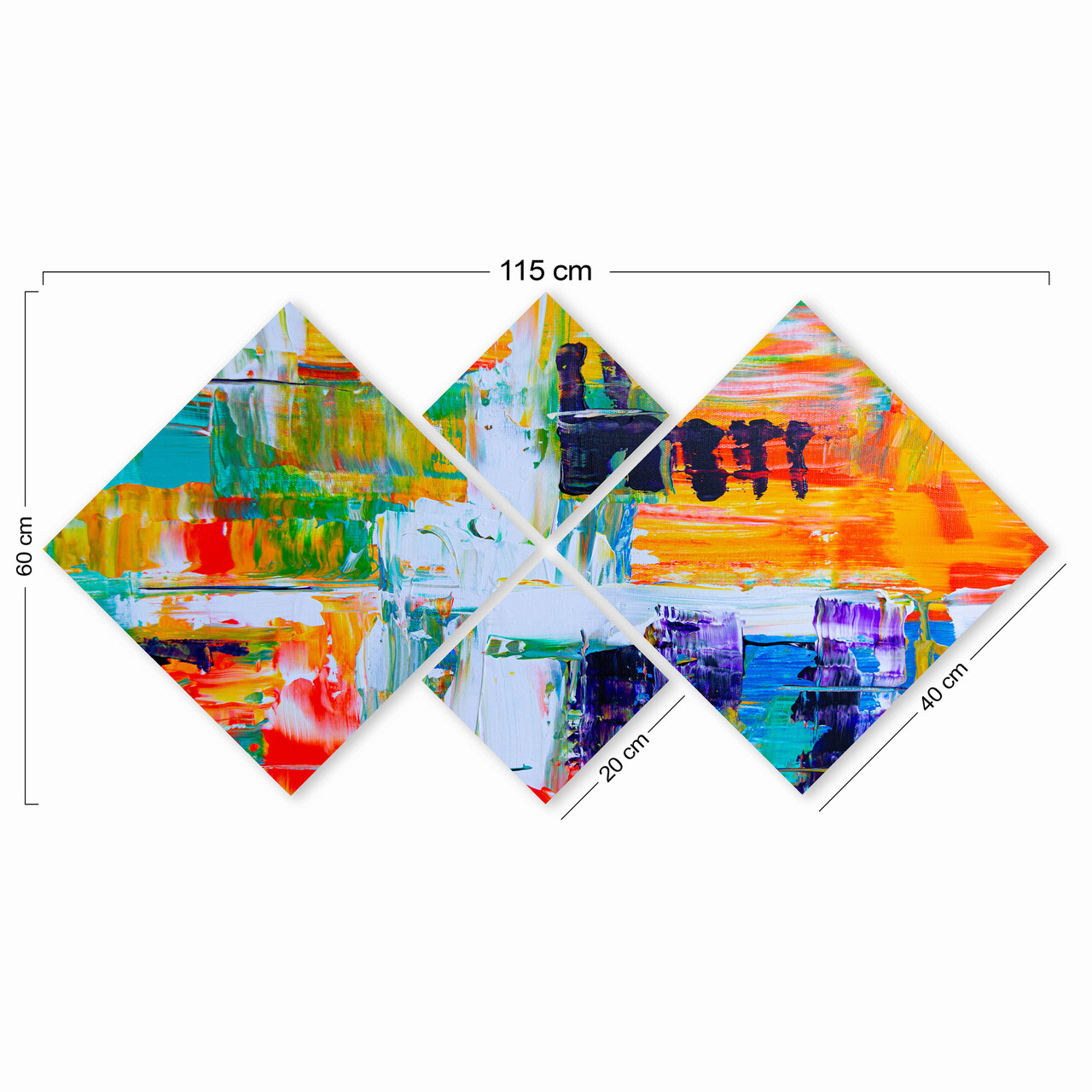 Set 4 tablouri decorative, 4MDF3216997, MDF, Imprimat UV, Multicolor