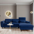 Coltar extensibil dreapta 4 locuri ELTAP, Foble, 267x196x100 cm, lemn/poliester, albastru inchis
