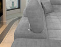 Coltar extensibil stanga 4 locuri ELTAP, LT-03MAN, Eridano, 275x202x88 cm, lemn/poliester, gri deschis