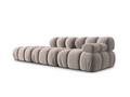 Canapea modulara 4 locuri cotiera stanga, Bellis-51, Micadoni Home, 282x94x70 cm, catifea, cappuccino