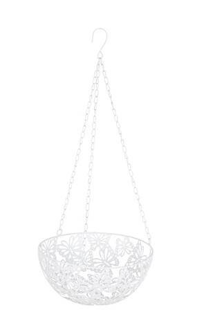 Cos suspendabil, butterfly, bizzotto, 25x57 cm, metal, alb
