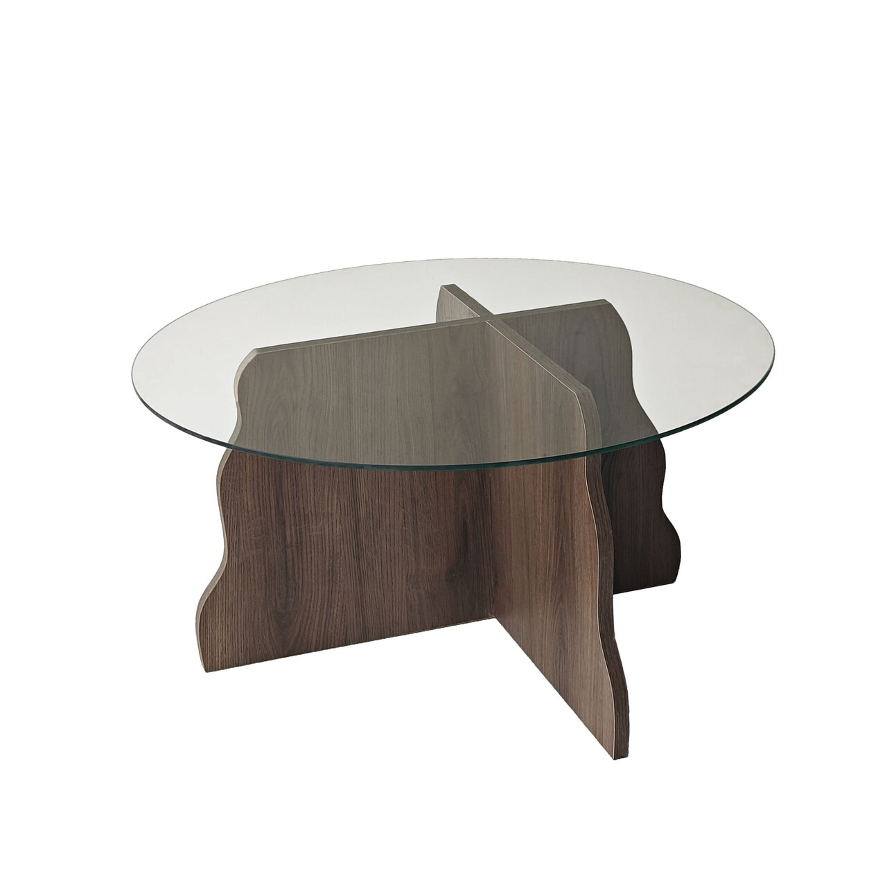 Masuta de cafea, Hanah Home, Butterfly, 75x40x75 cm, Nuc / Transparent - view 9