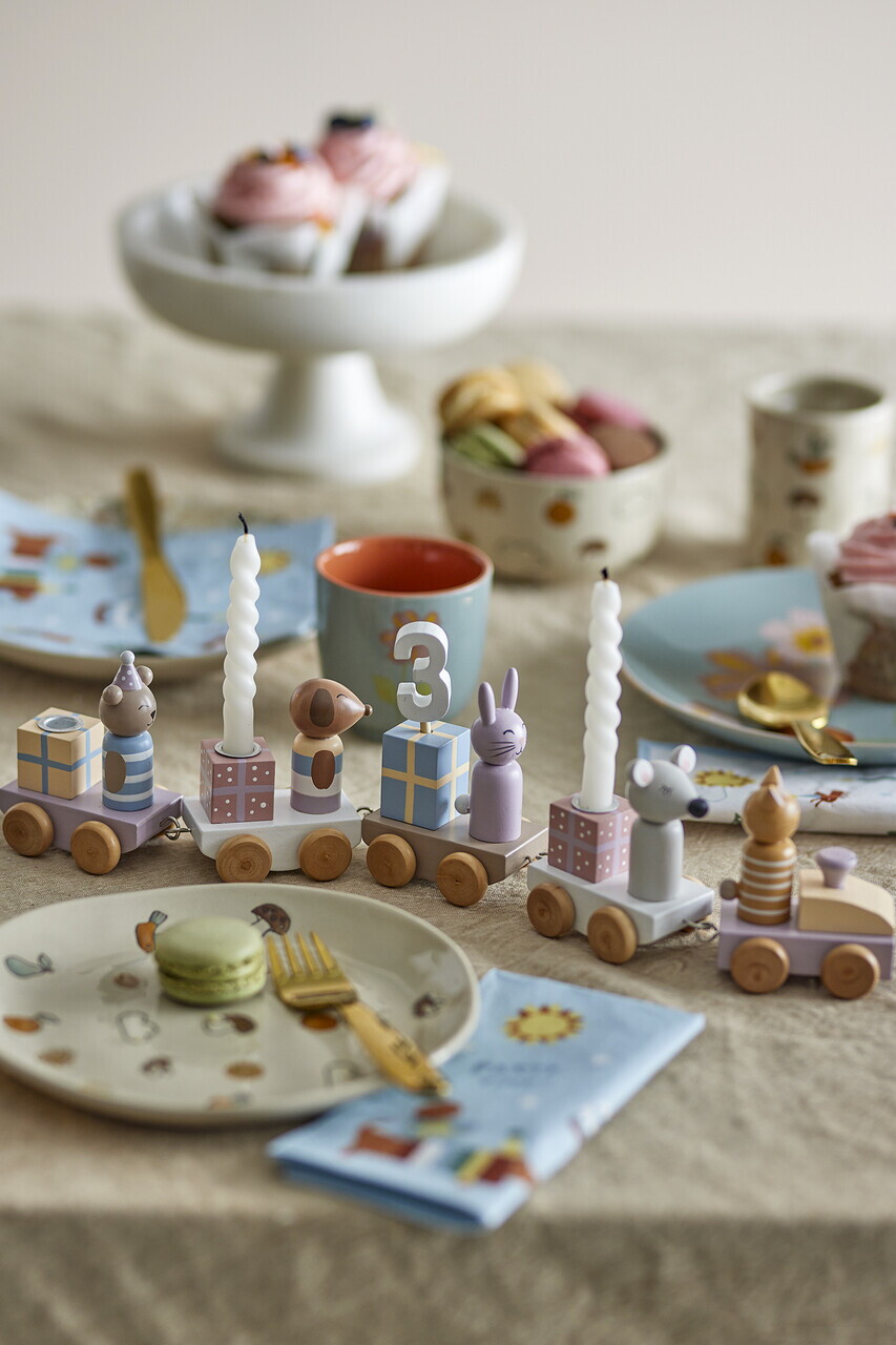 Jucarie aniversara, Bloomingville, Junaid Birthday v1, 38x5x11 cm, FSC 100%, MDF/lemn de fag, multicolor - imagine 7