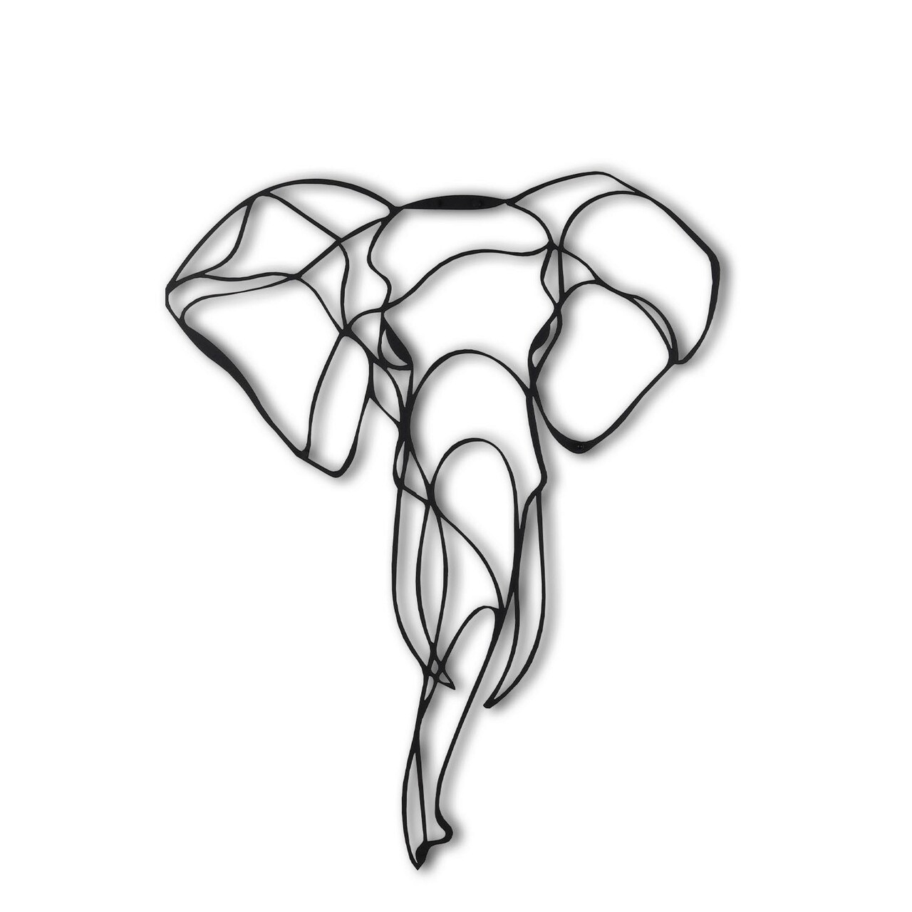 Decoratiune de perete, Elephant 2, Metal, Dimensiune: 52 x 41 cm, Negru - 2 | YEO