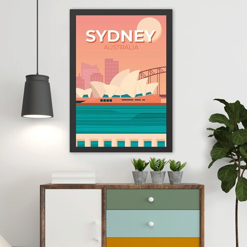 Tablou decorativ, Sydney (55 x 75), MDF , Polistiren, Multicolor Colton