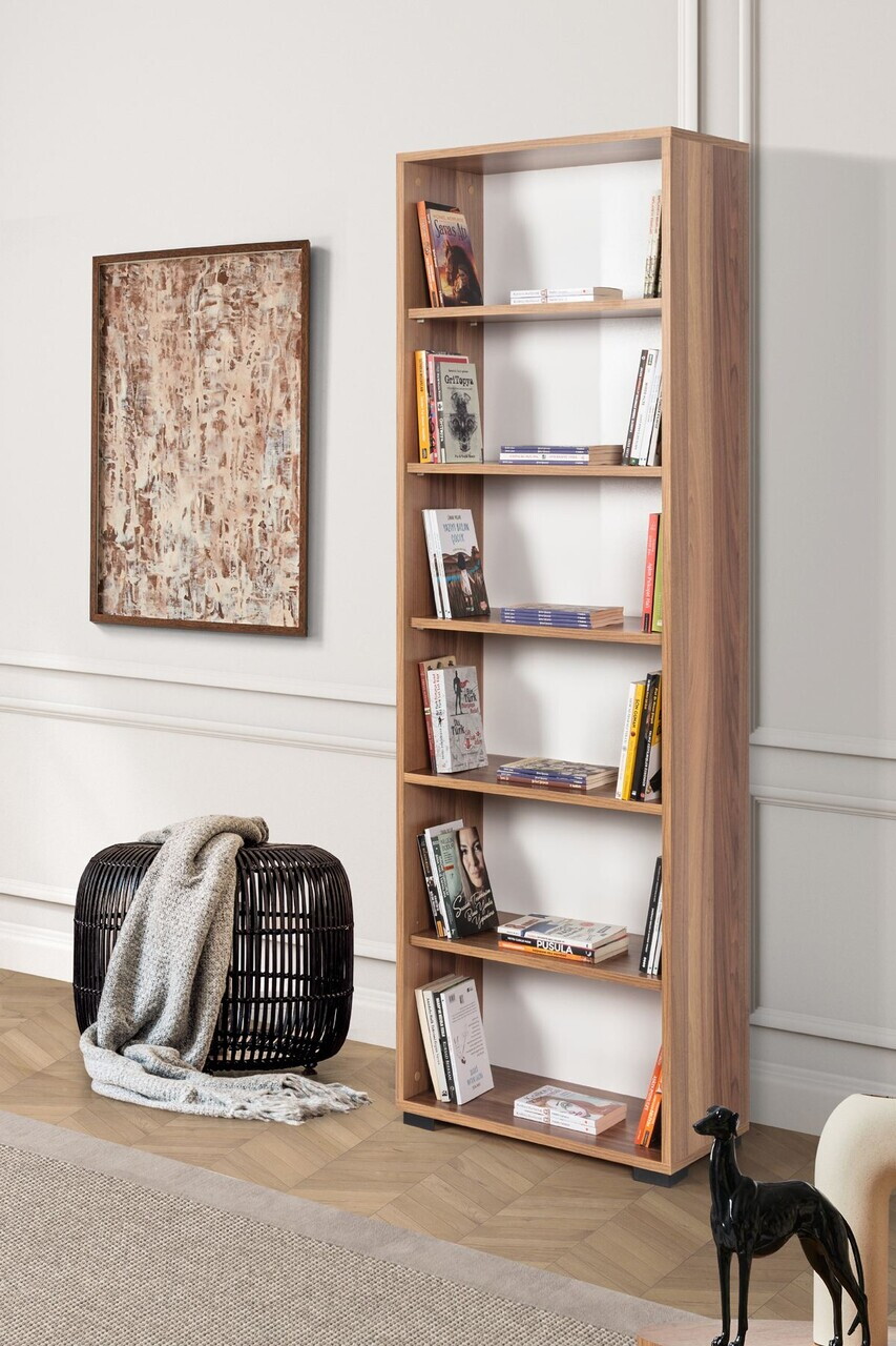 Corp biblioteca, Hanah Home, Evm 8123, 60x187x30 cm, PAL, Maro — imaginea 2