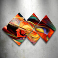 Set 4 tablouri decorative, 4MDF225930193, MDF, Imprimat UV, Multicolor