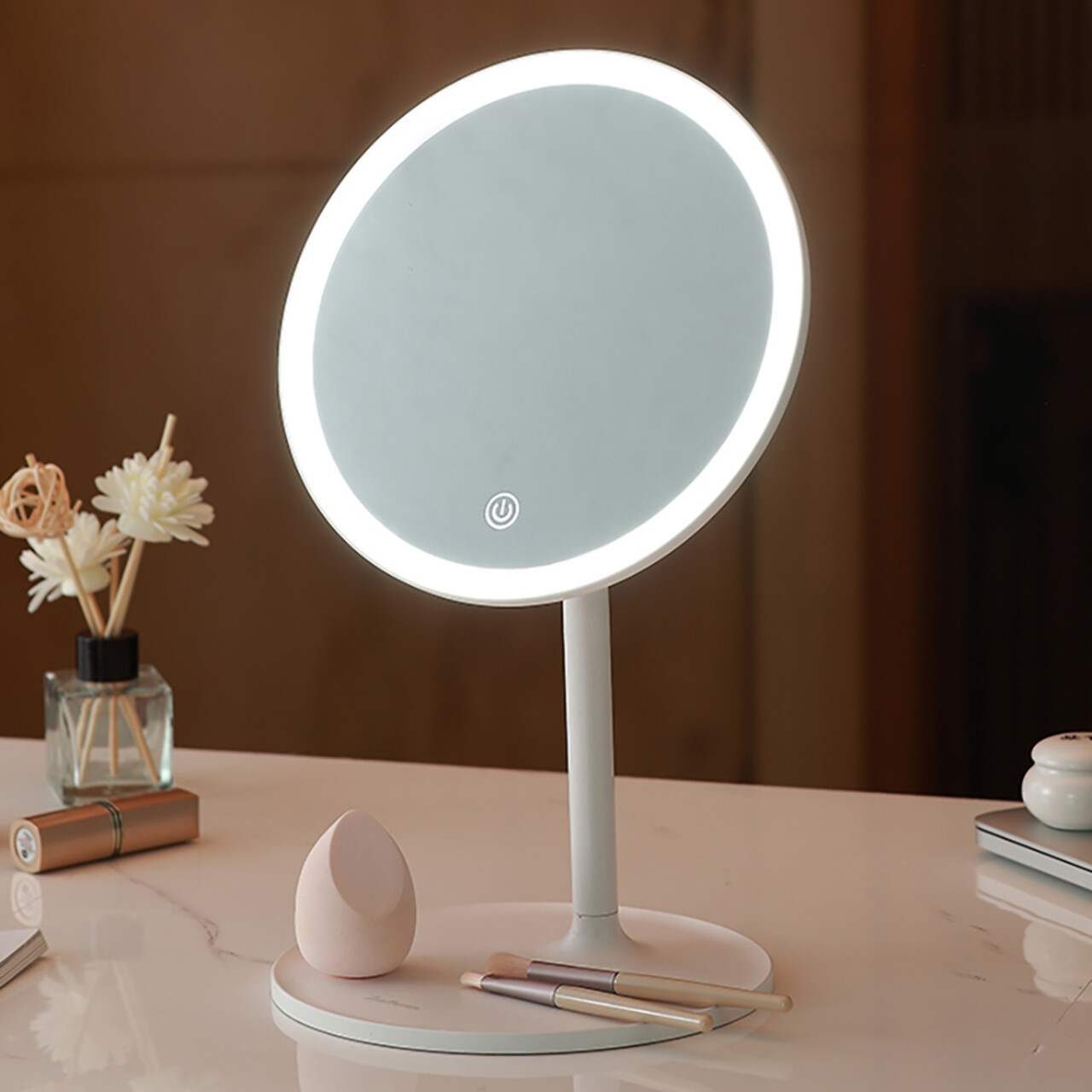 Oglinda cosmetica cu LED-uri, Luigi Ferrero, FR-801 Round, 20 cm, rotire 360 grade, 2000mAh - view 3