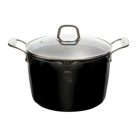 Oala cu capac pentru gatit paste, Berlinger, Black Royal Collection, 24 cm Ø, 6 L, aluminiu forjat